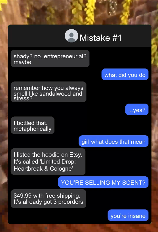 Fake Text Messages example
